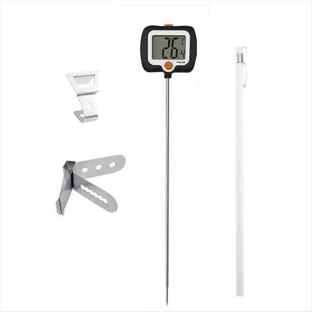 Medidor de Temperatura de Cocina con Sonda Larga y Pinza para Olla. Medidor de Temperatura de Aceite para Freír con Pantalla Giratoria A