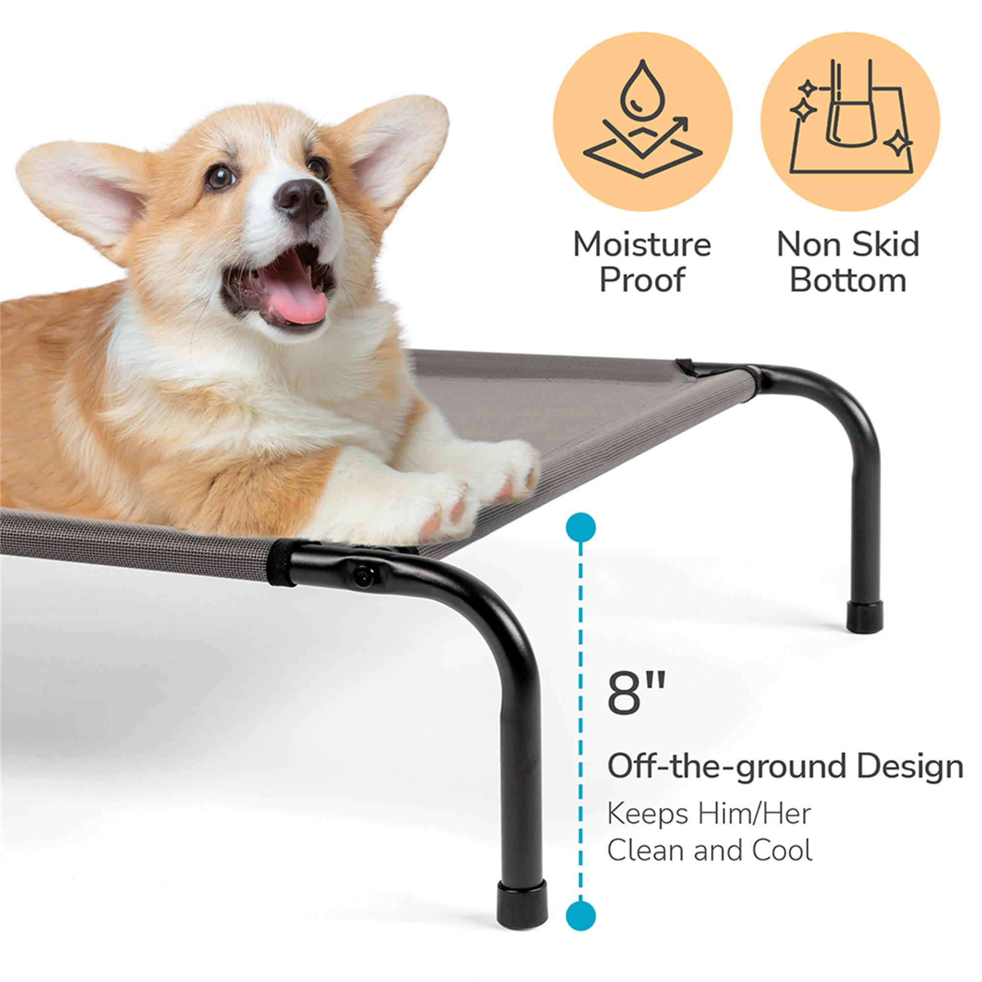 Pefilos 50" Indoor Basics Cooling Elevated Dog Bed with Metal Frame, Outdoor Pet Bed for Medium Dogs, Gray Pefilos 50" Indoor Basics Cooling Elevated Dog Bed with Metal Frame, Outdoor Pet Bed for Medium Dogs, Gray