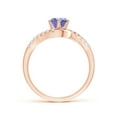 thumbnail image 2 of ANGARA Natural Prong-Set Tanzanite Bypass Ring with Diamond Accents in 14K Rose Gold for Women (Size-6mm) | December Birthstone, Birthday, Anniversary, Jewelry Gift for Women | Natural Tanzanite Ring, 2 of 9