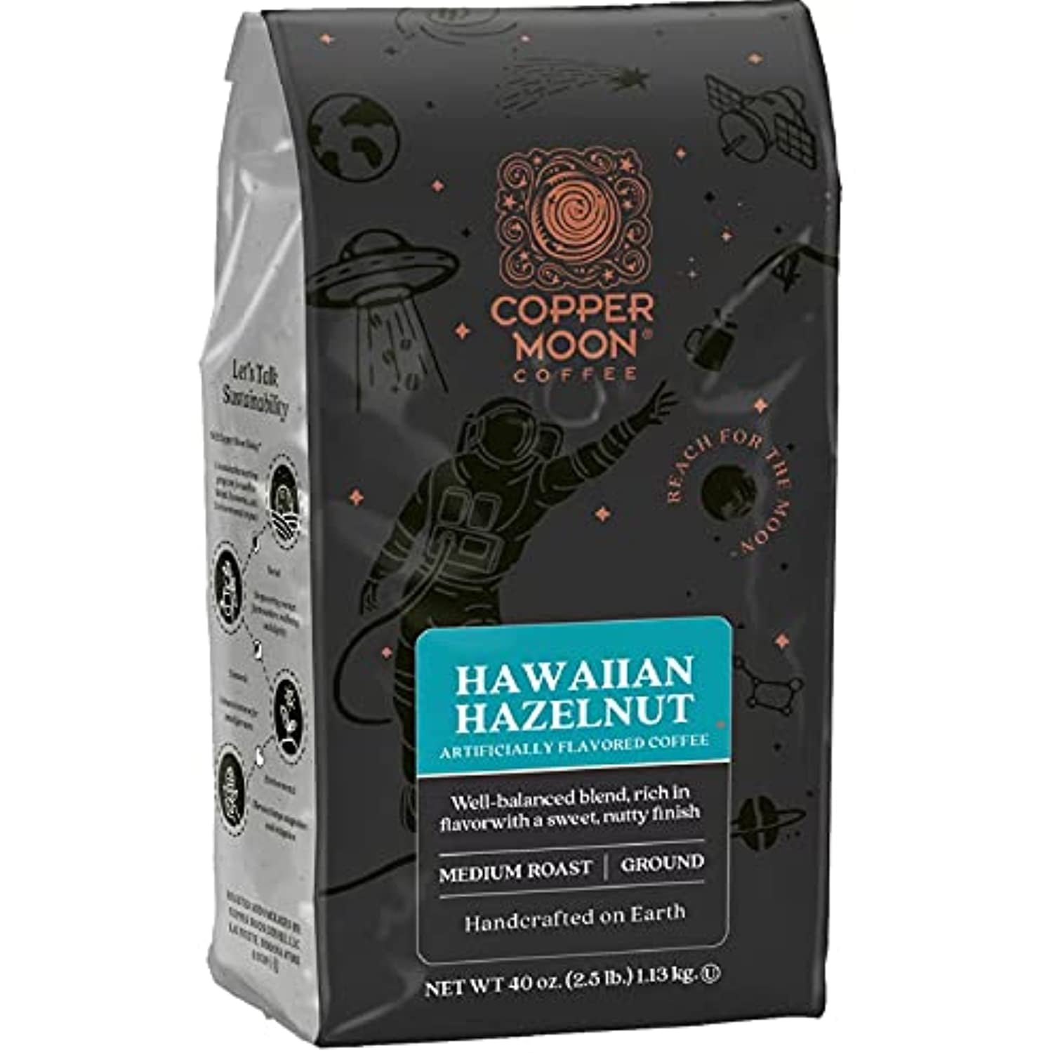 Copper Moon Coffee, 2.5 Pound, Finish, Silky Smooth Hawaiian Hazelnut ,40 Ounce - Walmart.com