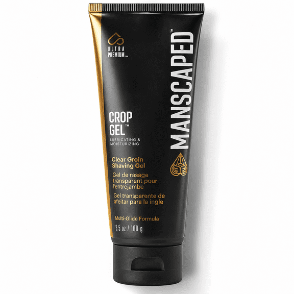 MANSCAPED® Crop Gel® Men's Clear Groin Shaving Gel for Men, Moisturizing and Lubricating Formula for Below-the-Waist, Mens shaving gel 3.5 oz