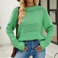 thumbnail image 4 of BLVB Women's Fall Sweaters 2024 Trendy Crew Neck Long Sleeve Solid Casual Ribbed Knit Pullover Sweater Tops, 4 of 9