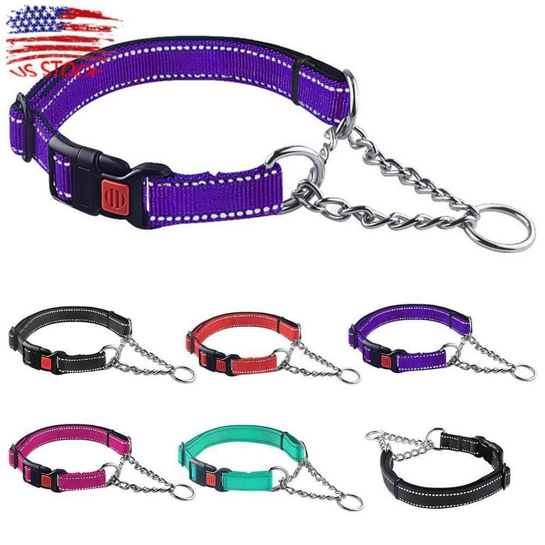 Nylon Reflective Half Chain Martingale Dog Choke Collar Training Guardian Gear Walmart