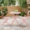 thumbnail image 2 of Ataucjin 3-Piece Outdoor Bistro Set, Folding Patio Bistro Sets with 1 Table and 2 Chairs, Metal Frame Bistro Table and Chairs Set of 2 for Small Space, Indoor, Outdoor, Porch, Lawn, Balcony, 2 of 6