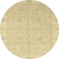 thumbnail image 1 of Ahgly Company Indoor Round Abstract Mustard Yellow Oriental Area Rugs, 5' Round, 1 of 6
