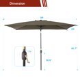 thumbnail image 2 of Sonerlic 6x9ft Outdoor Patio Deck Market Umbrella, Outside Table Umbrellas with Non-Fading Polyester canopy,Taupe, 2 of 7