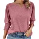 thumbnail image 1 of Heisall Womens Tops V-Neck Bat Sleeve Smocked Colorful Cotton Loose Casual Short Sleeve Tshirts 2025 New Arrival Fashion Blouses, 1 of 5