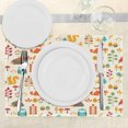 thumbnail image 3 of Ambesonne Cartoon Place Mats Set of 4, Owl Fox Squirrel Birds, Standard Size, Multicolor, 3 of 6