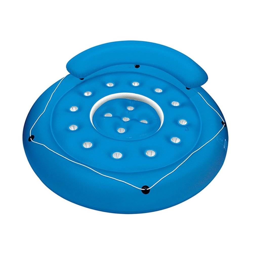 Poolmaster French Pocket Convertible Swimming Pool Inflatable Island Float, Blue