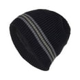 thumbnail image 2 of Idoravan Beanie Hats for Women Winter, Men's and Women's Striped Fashionable Windproof Knitted Plush Thick Pullover Hat Warm Ear Protection Knitted Hat Black, 2 of 2