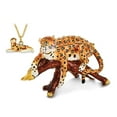 thumbnail image 4 of Jere Luxury Giftware Bejeweled LEOPOLD Leopard on Branch Pewter and Enamel Trinket Box and Matching Pendant Charm, 4 of 4