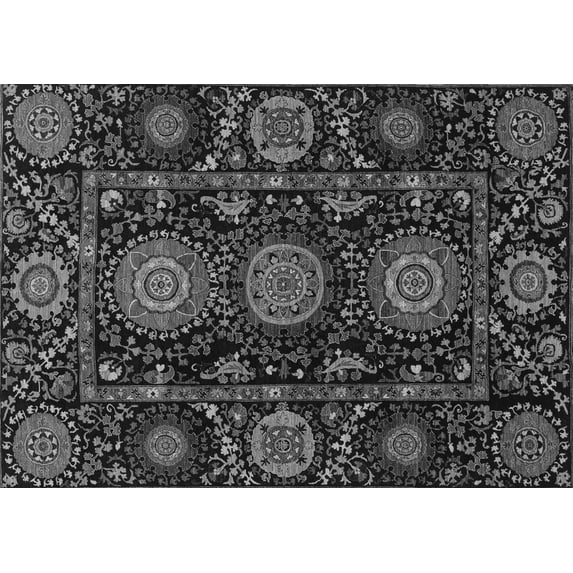 Ahgly Company Indoor Rectangle Abstract Gray Modern Area Rugs, 2' x 4'