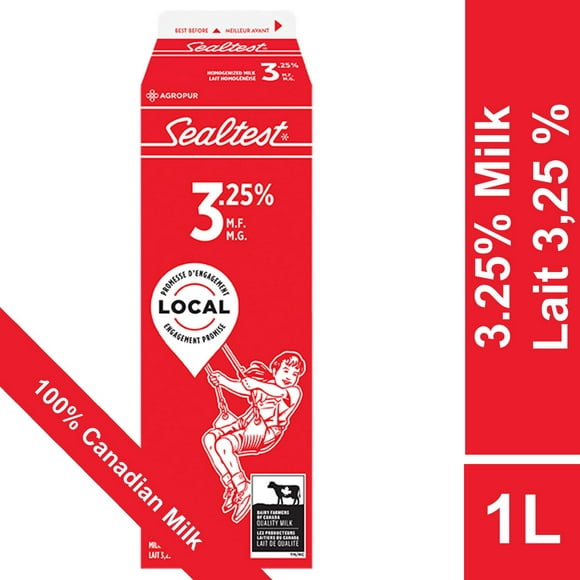 Sealtest Homogenized 3.25% Milk, 1 L