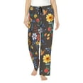 thumbnail image 2 of Kdxio Women's Comfy Stretch Colorful Flowers with ButterflyPrint Drawstring Pajama Pants-Large, 2 of 9