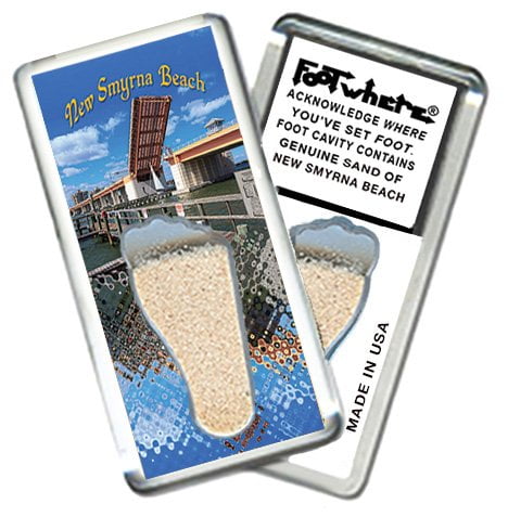 New Smyrna Beach FootWhere Souvenir Fridge Magnets. 6 Piece Set. (NSB200 - Assorted)