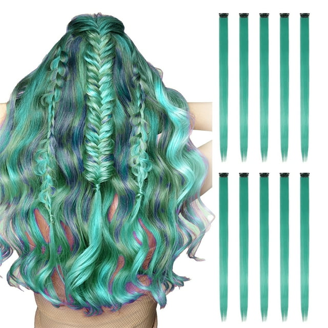 WIFKLSIIPG Colored Hair Extensions, Multi-colors Party Highlights Clip in Synthetic Hair
