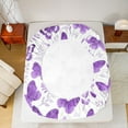 thumbnail image 5 of Feelyou Dreamy Butterfly Kid Twin Sheet Sets, Purple Leaves Bedding, 3pcs, 5 of 7