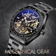 thumbnail image 3 of Skmei 9194 Men Automatic Skeleton Mechanical Watch Golden Black Face Not Specified, 3 of 4