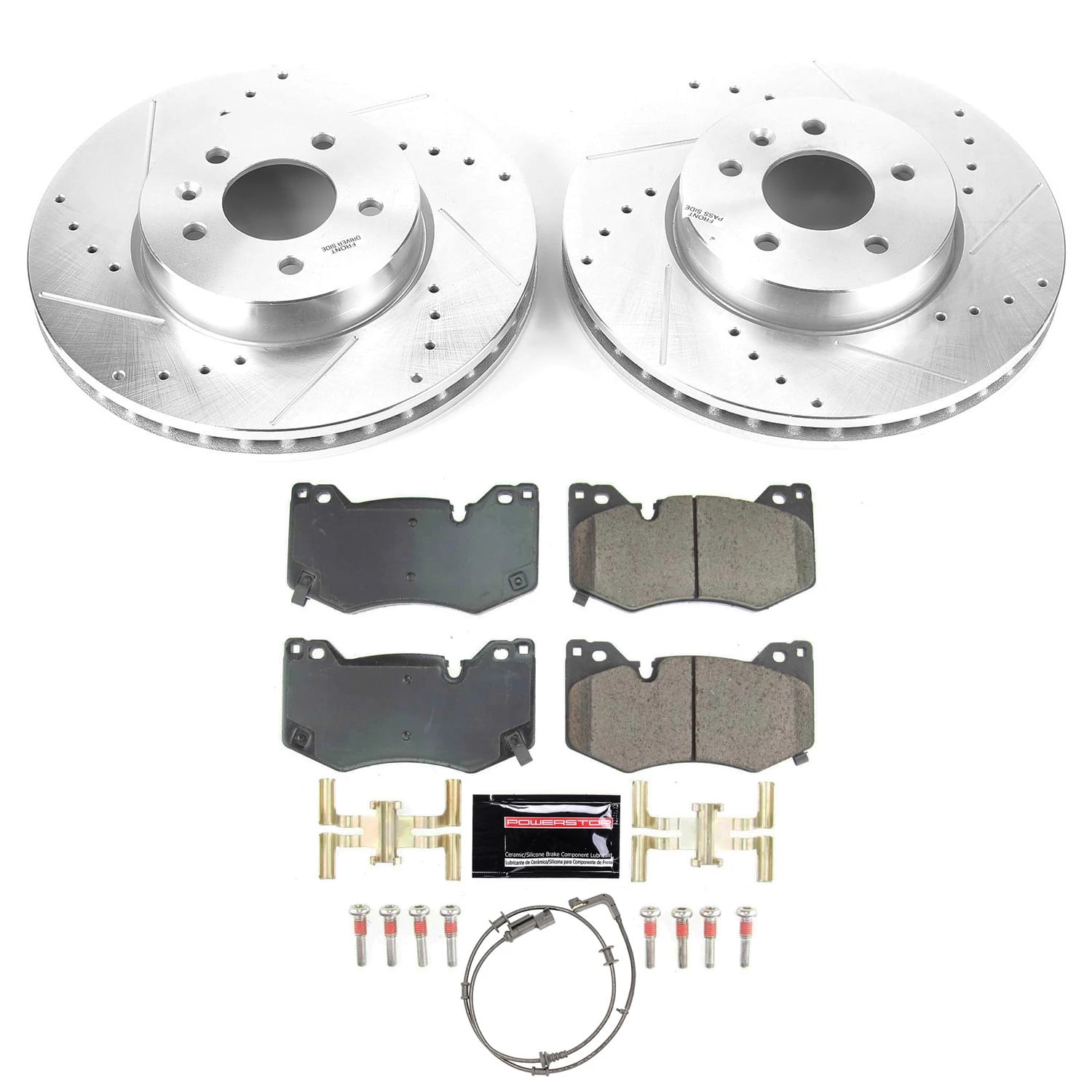 PowerStop Front Z23 Evolution Sport Carbon-Fiber Ceramic Brake Pad and Drilled & Slotted Rotor Kit Fits: CADILLAC Select Models K9074
