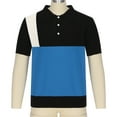 thumbnail image 5 of Juebong White Men's Trendy Knit Golf Shirts Slim Fit Colorblock Hawaiian Casual Plaid Polo Shirts Vacation Tennis Shirts, XX-Large, Black, 5 of 8