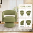 thumbnail image 4 of Ebello 360° Swivel Barrel Chair, Velvet Accent Armchair for Living Room, Bedroom & Office, Green, 4 of 10