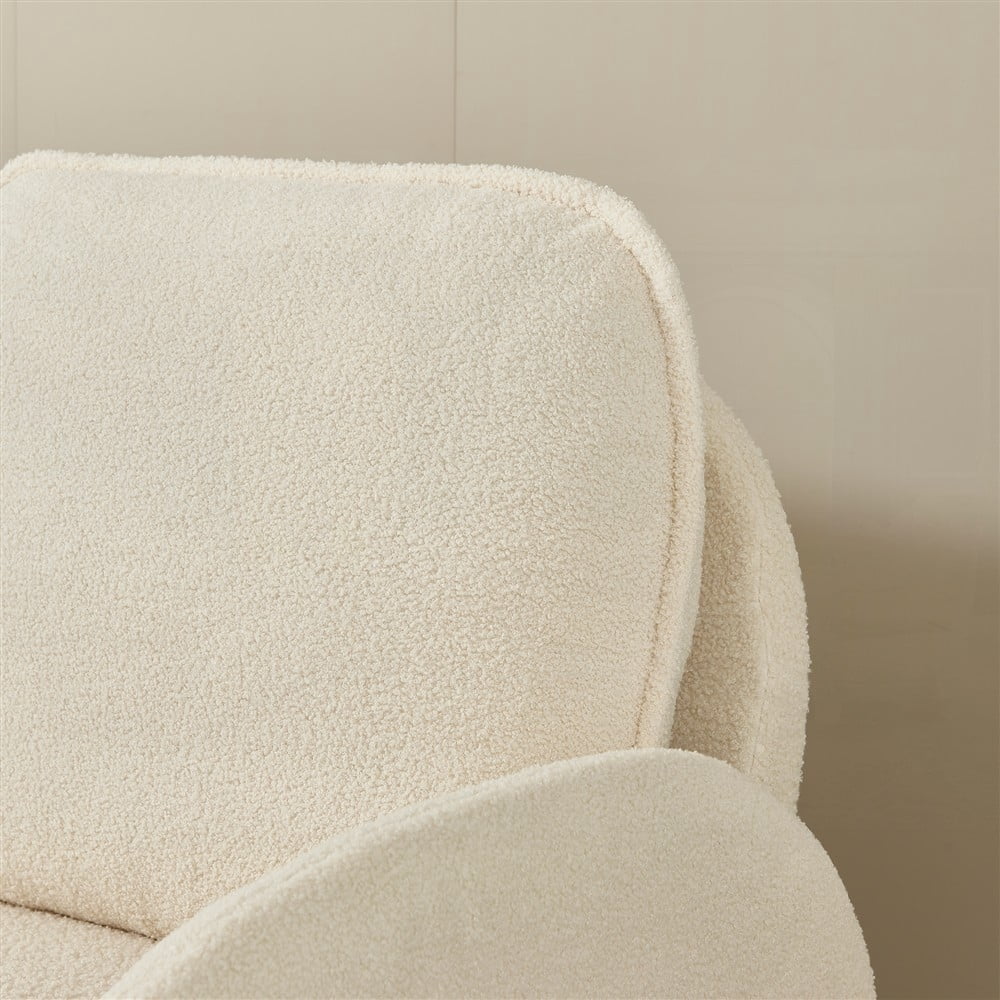 Modern Sherpa Fabric Loveseat - 59" for Living Room