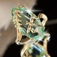 thumbnail image 5 of Xinyolin Emerald Faux Gemstone Dragonfly Decor Ring for Wedding - Transparent Rhinestone Ring, 5 of 8