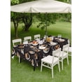 thumbnail image 3 of Outdoor Tablecloth with Umbrella Hole and Zipper, Coffee Rectangle Table Cloth 52x70 Inch Waterproof Tablecloth, Hot Cafe Cup Beans Modern Retro Black Picnic Table Cover for Patio Camping, 3 of 7