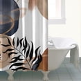 thumbnail image 4 of Blue Boho Abstract and Plant Pattern Shower Curtain 84"x72" ,Bathroom Decorative Shower Curtains Set with 12 Hooks,Modern Waterproof Washable Shower Curtain, 4 of 6
