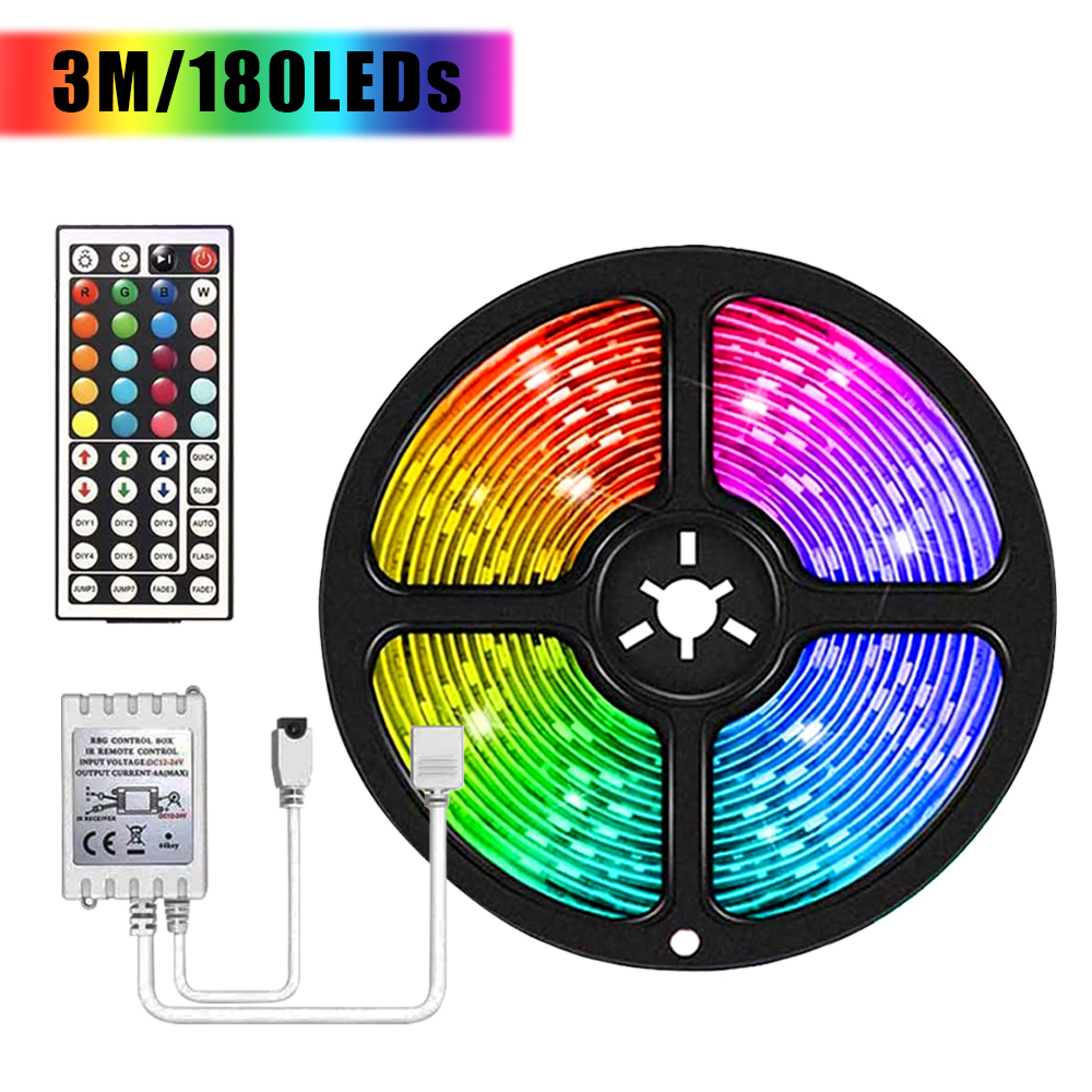 Kohree Led Strip Lights With 44key Remote Control Rgb Smd 3528 Led Color Changing Tape Lights For Tv Bedroom Counter Under Bed Lighting Decoration Walmart Com Walmart Com