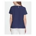 thumbnail image 2 of DKNY Womens Blue Pinstripe Short Sleeve Jewel Neck Top Size: S, 2 of 2