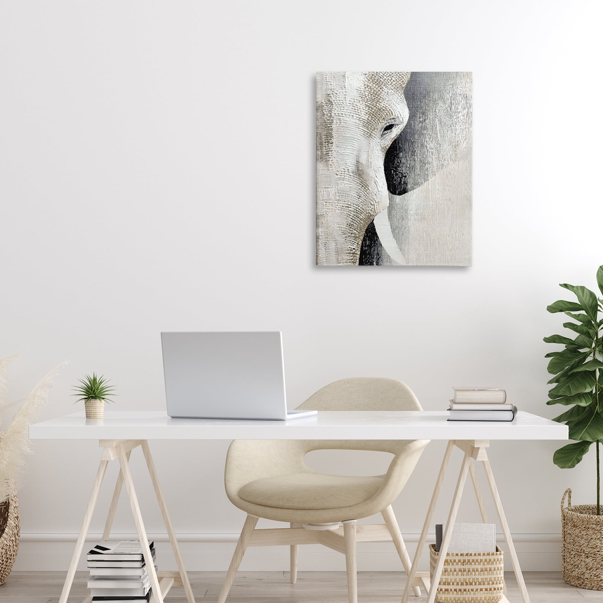 Stupell Industries Faux Textured Elephant Canvas Wall Art, design by LSR Design Studio