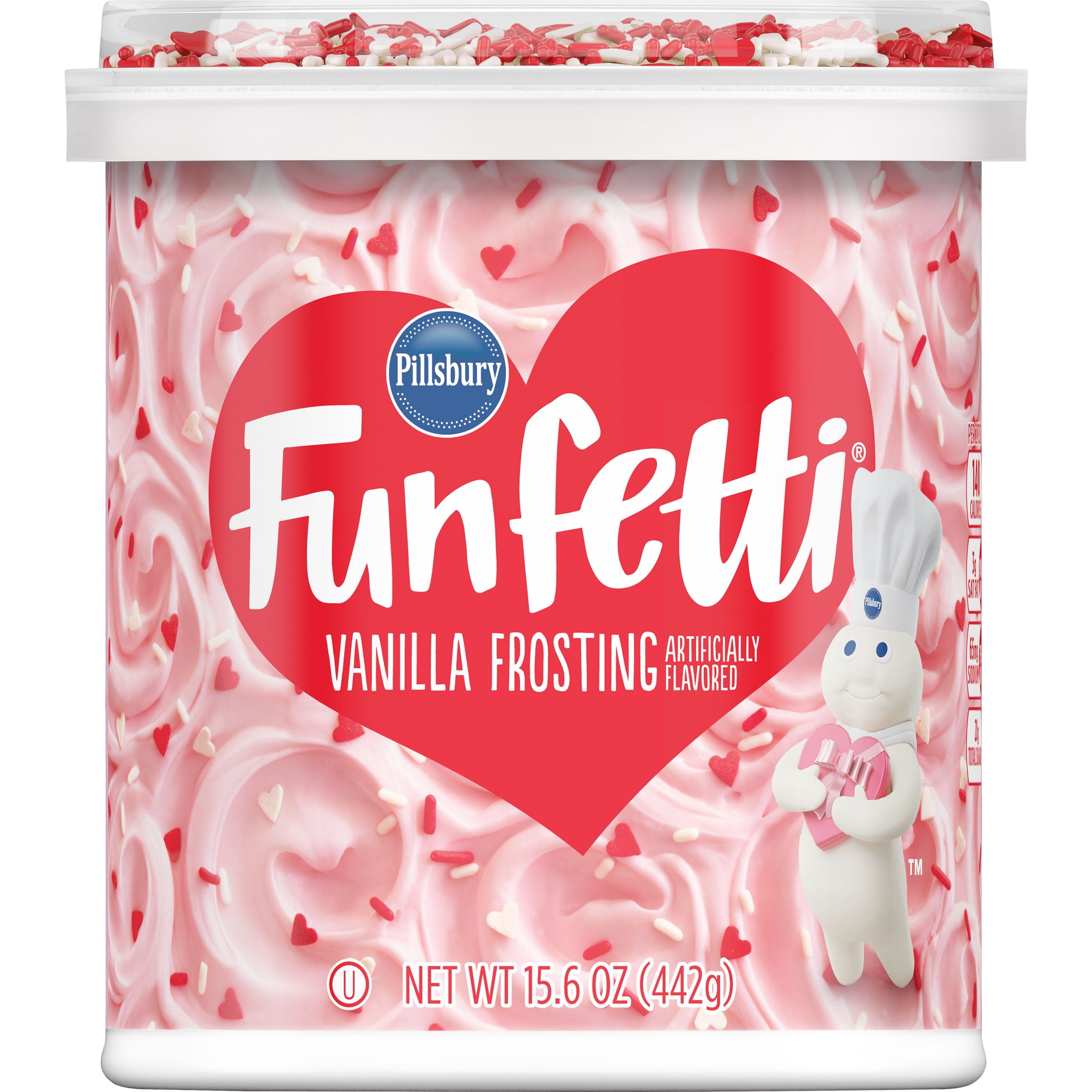 Pillsbury Funfetti Valentines Vanilla Frosting 15.6 OZ Can Walmart