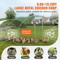 thumbnail image 4 of VEVOR Metal Chicken Coop Walk-in Chicken Run with Waterproof Cover 9.8x19x6.5ft, 4 of 9
