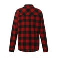 thumbnail image 3 of Seyurigaoka Women Juniors Shacket Loose Button-down Shirt, Plaid Printing Long Sleeve Blouse, 3 of 9