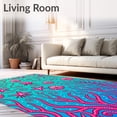 thumbnail image 2 of ODIKA 3'x5' Machine Washable Non-Slip Area Rug, Enchanting Underwater Fantasy with Starfish and Shell High Traffic Rug, Blue, 706990, 2 of 7