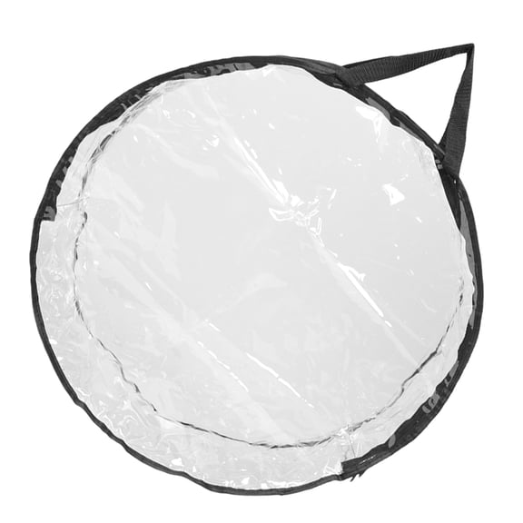 BESTYASH Round Christmas Wreath Storage Container with Zipper and Handle, White Holiday Decor Organizer