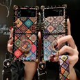 thumbnail image 2 of Funda Punk cuadrada de flores Retro de lujo para Samsung Galaxy Z Flip 4 3 5G Flip3 Flip4, funda de teléfono a prueba de golpes para mujer qiuyongming unisex, 2 of 2