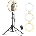 thumbnail image 1 of 14'' LED Foldable Ring Light with 62'' Tripod Stand, Selfie Ring Light for Video Recording, Live Streaming, TikTok & YouTube, Compatible with  &  (Black), 1 of 8