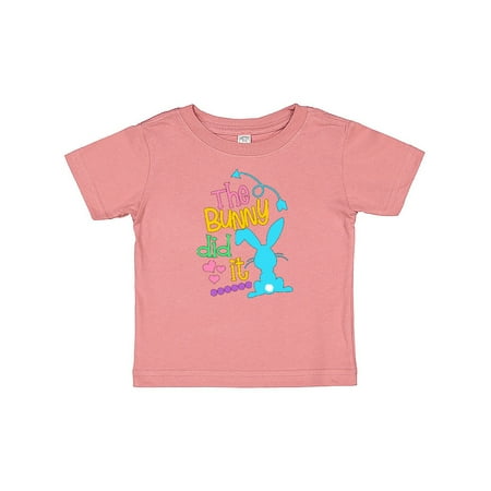 

Inktastic The Bunny Did It Easter Humor with Blue Bunny Silhouette Gift Baby Boy or Baby Girl T-Shirt