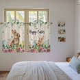 thumbnail image 3 of Easter Kitchen Curtain for Berdoom Living Room Cafe 45 Inch Length, Spring Watercolor Bunny Eggs Flower Leaf Beige Tiers Curtains Light Filtering Drapes Rod Pocket Window Treatment 2 Panels 52"Wx45"L, 3 of 8