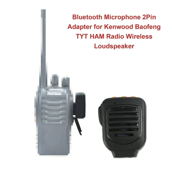Bluetooth Microphone 2Pin Adapter for Kenwood Baofeng TYT HAM Radio Wireless