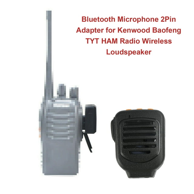 Bluetooth Microphone 2Pin Adapter for Kenwood Baofeng TYT HAM Radio Wireless