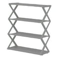 thumbnail image 4 of simhoa 4 Tiers x Shaped Shoe Storage Rack Multifunctional Simple Assembly Dustproof Grey, 4 of 8