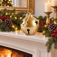 thumbnail image 5 of Metal Home Decoration, Gold Metal Christmas Jingle Bells 8 Inch Large Sleigh Bells Decoration For Tree Door Wreath Holiday Ornament Indoor, 5 of 8
