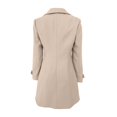 thumbnail image 6 of Women's Double Breasted Wool Coat, Notch Lapel Winter Overcoat, Knee Length Slim Fit Trench, Tailored Wool Blend Coat, Business Casual Outerwear Beige L, 6 of 6