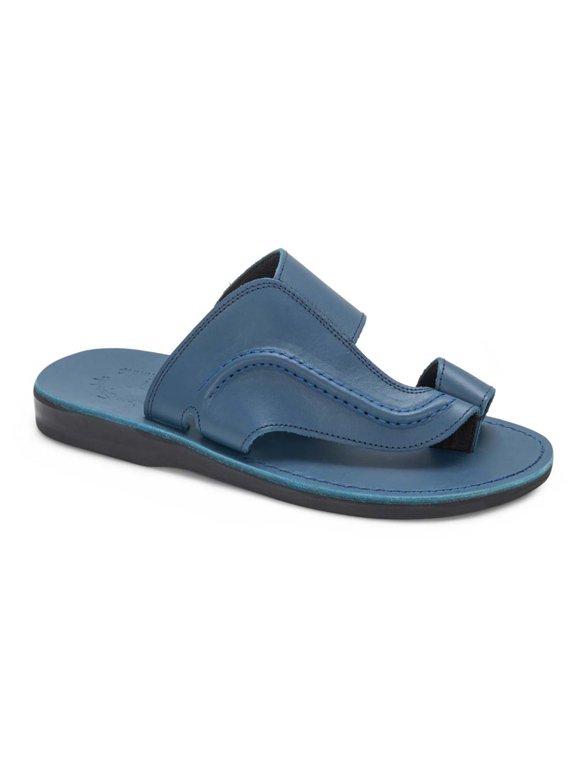 Peter - Leather Toe Strap Sandal | Blue