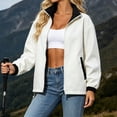 thumbnail image 6 of WIZUTIZ Women's Reversible Windbreaker Jacket Zip Up Stand Collar Cuffed Long Sleeve Solid Color Outdoor, 6 of 9