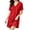 Red, variant on Bovxnpu Womens Nightgown Sleepshirt Pajama Dress Lace V Neck Casual Dress With Built In Bra Loungewear Sleepwear