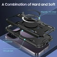 thumbnail image 5 of For Apple iPhone 16 Pro (6.3") Tough Shockproof Hybrid with Magnetic Ring Stand Compatible with MagSafe TPU + PC Protective Phone Case Cover by Xpression - Black, 5 of 9
